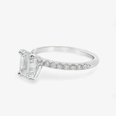 Emerald Cut Engagement Ring with Side Accents - Evergleam Jewelry