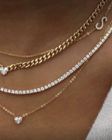Heart Diamond Cuban Necklace - Evergleam Jewelry