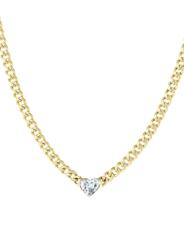 Heart Diamond Cuban Necklace - Evergleam Jewelry