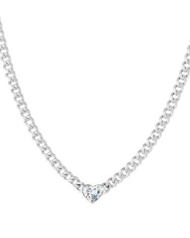 Heart Diamond Cuban Necklace - Evergleam Jewelry