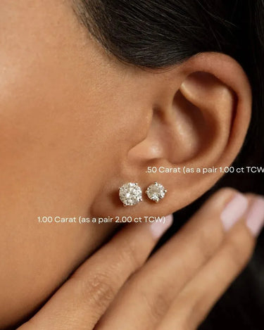 Round Lab Grown Diamond Studs - Evergleam Jewelry