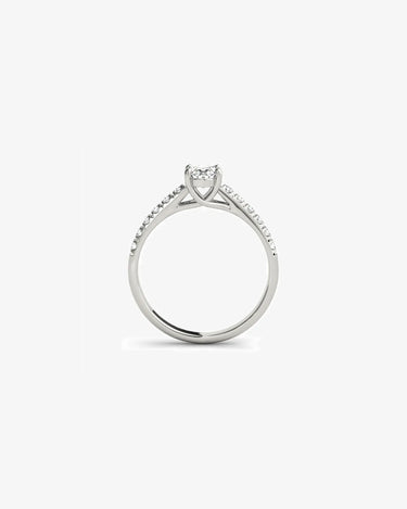 Lab-Grown Diamond Engagement Ring with Side Accents-Oval - Evergleam Jewelry
