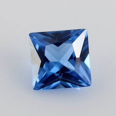 Cornflower Blue Lab-Grown Sapphire — Princess Cut  | Lab Created Sapphire Loose Stone | Hand-Cut Gemstone for Ring Pendant