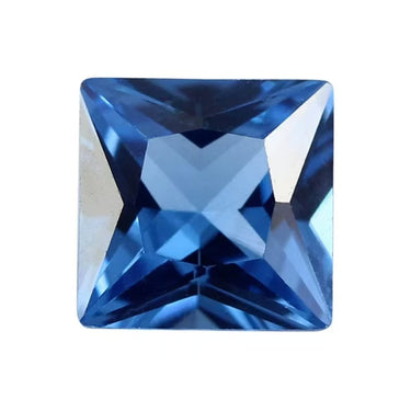 Cornflower Blue Lab-Grown Sapphire — Princess Cut  | Lab Created Sapphire Loose Stone | Hand-Cut Gemstone for Ring Pendant
