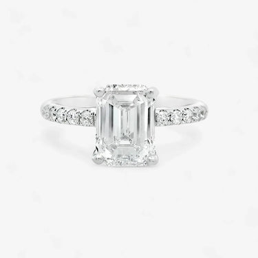 Emerald Cut Engagement Ring with Side Accents - Evergleam Jewelry