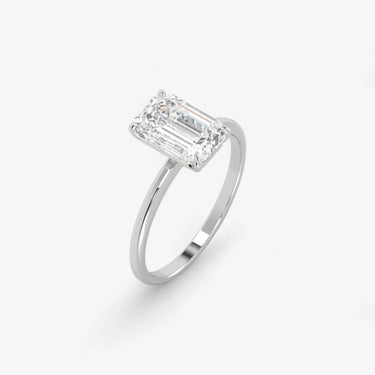 Blonde Solitaire Engagement Ring Emerald Cut - Evergleam Jewelry