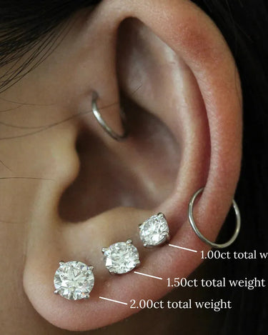 Round Lab Grown Diamond Studs - Evergleam Jewelry