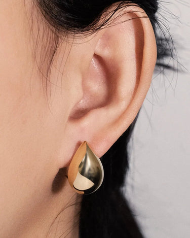 Pure 18K Gold Pawnable Earrings 18k Real Gold Water Drop Shaped Ear Stud Wholesale Earrings saudi gold jewelry pawnable 18k - Evergleam Jewelry