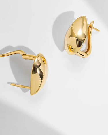 Pure 18K Gold Pawnable Earrings 18k Real Gold Water Drop Shaped Ear Stud Wholesale Earrings saudi gold jewelry pawnable 18k - Evergleam Jewelry