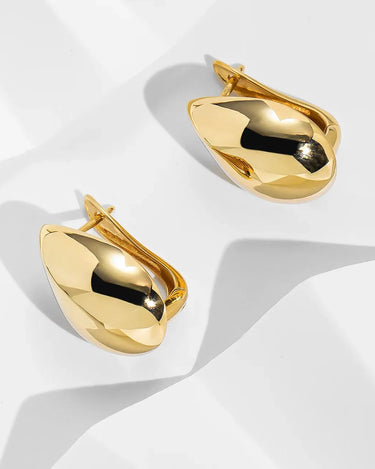 Pure 18K Gold Pawnable Earrings 18k Real Gold Water Drop Shaped Ear Stud Wholesale Earrings saudi gold jewelry pawnable 18k - Evergleam Jewelry
