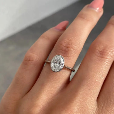 Oval Engagement Rings Bezel - Evergleam Jewelry