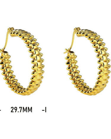Pure 18K Gold Pawnable Earrings 18k Real Gold Rivet Earrings hollow Chain Earrings saudi gold jewelry pawnable 18k - Evergleam Jewelry