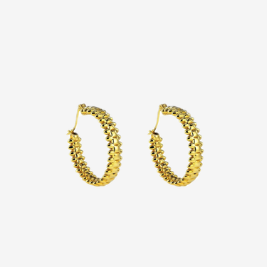 Pure 18K Gold Pawnable Earrings 18k Real Gold Rivet Earrings hollow Chain Earrings saudi gold jewelry pawnable 18k - Evergleam Jewelry