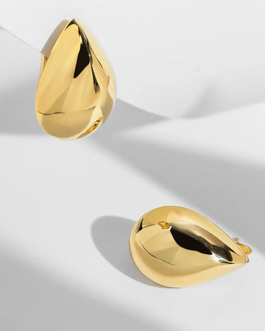 Pure 18K Gold Pawnable Earrings 18k Real Gold Water Drop Shaped Ear Stud Wholesale Earrings saudi gold jewelry pawnable 18k - Evergleam Jewelry