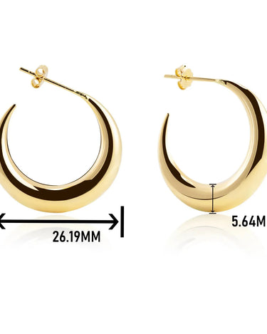 C Shape Chunky Hoop - Evergleam Jewelry