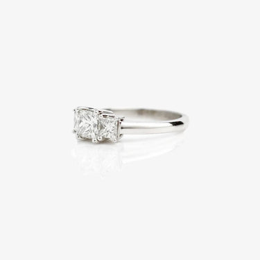 Three Stone Engagement Ring Princess cut - Evergleam Jewelry