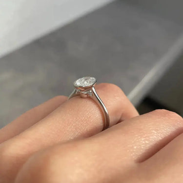 Oval Engagement Rings Bezel - Evergleam Jewelry