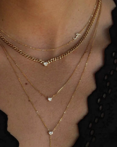 Diamond Heart Solitaire Necklace - Evergleam Jewelry
