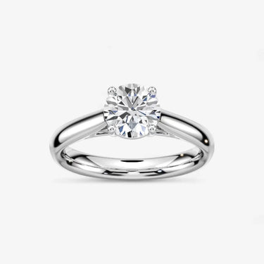 Blonde Solitaire Engagement Ring-Cathedral Setting - Evergleam Jewelry