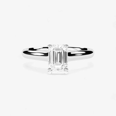 Blonde Solitaire Engagement Ring Emerald Cut - Evergleam Jewelry