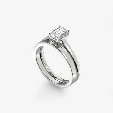 Blonde Solitaire Engagement Ring Emerald Cut - Evergleam Jewelry
