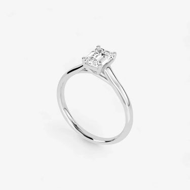 Blonde Solitaire Engagement Ring Emerald Cut - Evergleam Jewelry