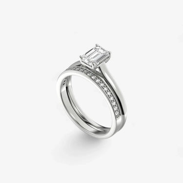 Blonde Solitaire Engagement Ring Emerald Cut - Evergleam Jewelry