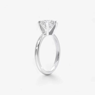 Blonde Solitaire Engagement Ring V-Shape Setting Round Cut - Evergleam Jewelry