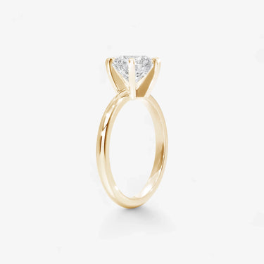 Blonde Solitaire Engagement Ring V-Shape Setting Round Cut