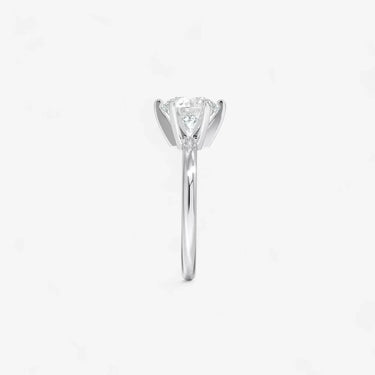 Blonde Solitaire Engagement Ring V-Shape Setting Round Cut - Evergleam Jewelry