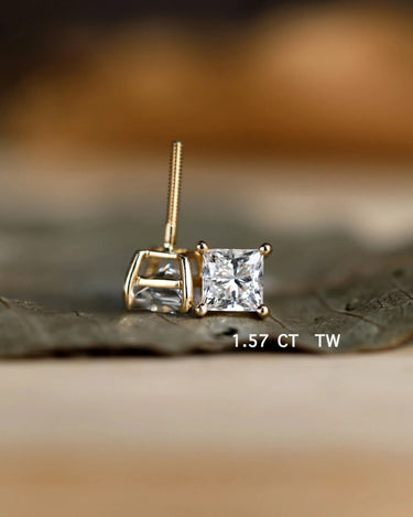 Princess Cut Lab Grown Diamond Studs - Evergleam Jewelry
