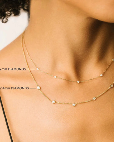 Lab Grown Diamond Bezel Station Necklace - Evergleam Jewelry