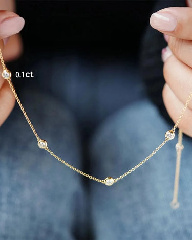 Lab Grown Diamond Bezel Station Necklace - Evergleam Jewelry