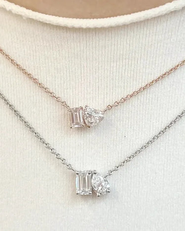 Double Stone Lab Grown Diamond Necklace - Evergleam Jewelry
