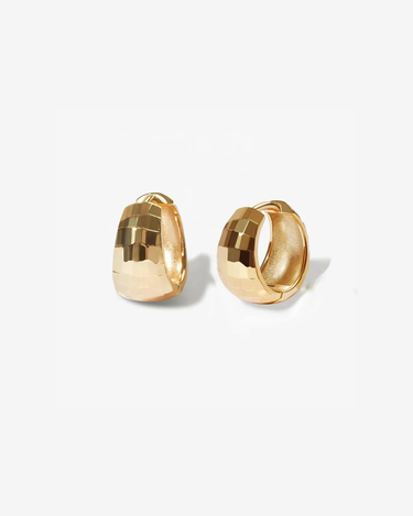 LOZRUNVE Sterling Silver 925 Fashion Texture Minimalist Thick Chunky Wide Dome Open Hoop Earring - Evergleam Jewelry