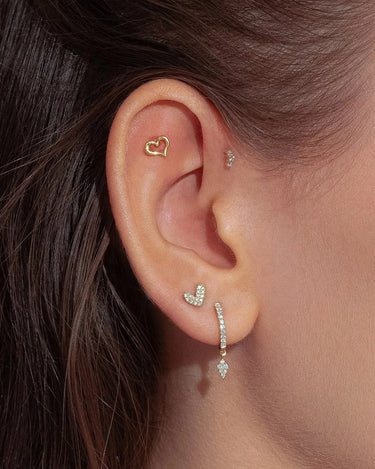 LOZRUNVE Silver 925 Jewelry Dainty Pave Little Heart Love Stud Gold Earring For Girls Women - Evergleam Jewelry