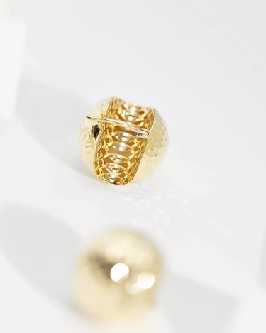 Earrings Gold Ball 18k Real Gold Personalized Earrings - Evergleam Jewelry