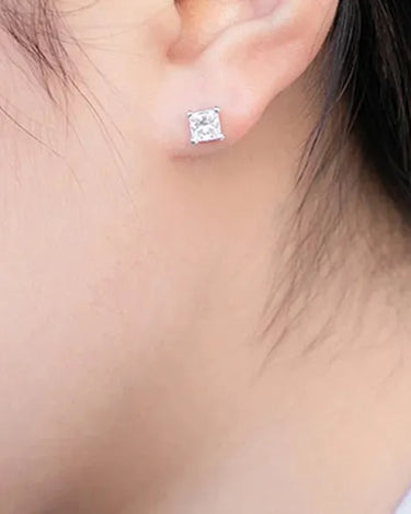 Unique Diamond Earrings 14K White Gold Lab Diamonds Earring Studs VVS Diamond Earrings - Evergleam Jewelry