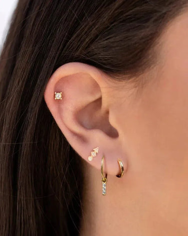 ROXI Personalized Jewelry Diamond Earrings 14K Yellow Gold Fashion Earrings Trend 2022 Solid Gold Hoop Earring - Evergleam Jewelry