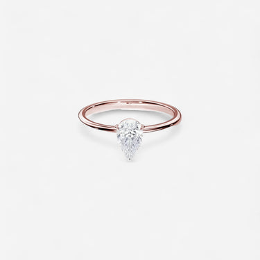 #18K Rose Gold-Pear Cut Engagement Ring Evergleam