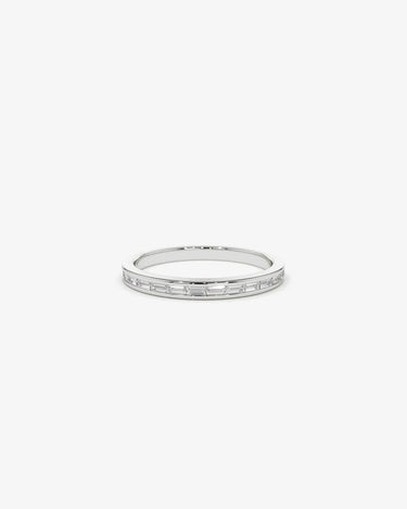 VLOVE Gold Jewelry Custom Design Rings 14K Channel Set Baguette Diamond Band - Evergleam Jewelry