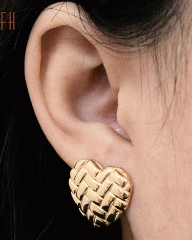 Pure Real 18K Gold Pawnable Earrings Jewelry Cute 18k Gold Hollow Heart Stud Earrings 18k Solid Gold Earrings - Evergleam Jewelry