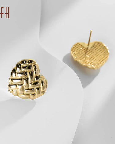 Pure Real 18K Gold Pawnable Earrings Jewelry Cute 18k Gold Hollow Heart Stud Earrings 18k Solid Gold Earrings - Evergleam Jewelry