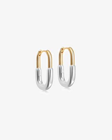 LOZRUNVE Fashion Designer Jewelry 925 Sterling Silver Gold Plated Minimalist U Shape Hoop Earring - Evergleam Jewelry