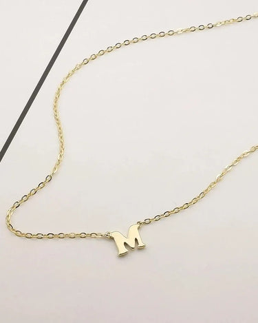 Trendy 9K Solid Gold Initial Letter name chain Necklace Customized Letter Name Necklace Real Gold Jewelry - Evergleam Jewelry