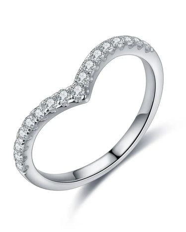 Anster Wholesale S925 Moissanite Simple Design Ring V Shape Guard Ring Customized Accept - Evergleam Jewelry