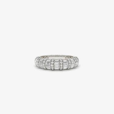 VLOVE Beloved Jewelry Diamond Rings 14k Dome Baguette Diamond Women's Anniversary Ring - Evergleam Jewelry