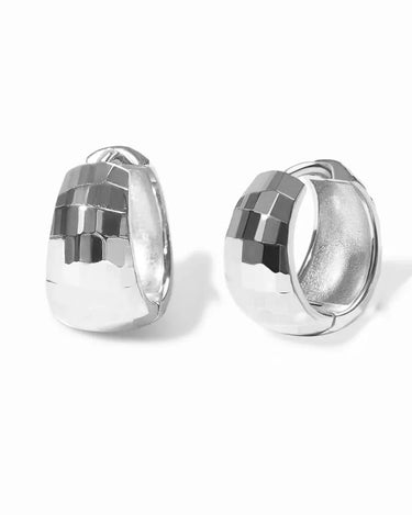 LOZRUNVE Sterling Silver 925 Fashion Texture Minimalist Thick Chunky Wide Dome Open Hoop Earring - Evergleam Jewelry