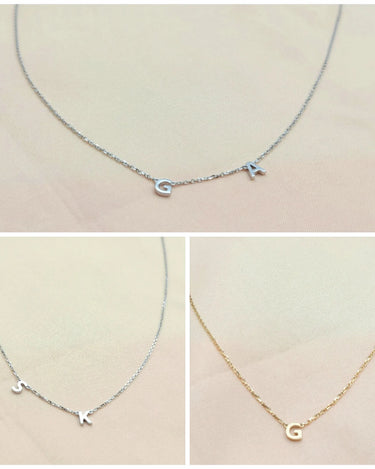 Trendy 9K Solid Gold Initial Letter name chain Necklace Customized Letter Name Necklace Real Gold Jewelry - Evergleam Jewelry