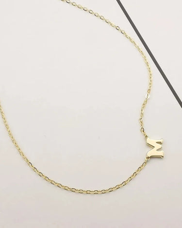 Trendy 9K Solid Gold Initial Letter name chain Necklace Customized Letter Name Necklace Real Gold Jewelry - Evergleam Jewelry